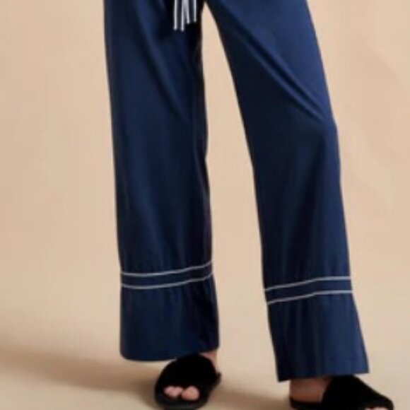 La Ligne NYC Women's 100% Cotton Bonne Nuit Pajama Set Navy Sz M MSRP $295 - Picture 3 of 12